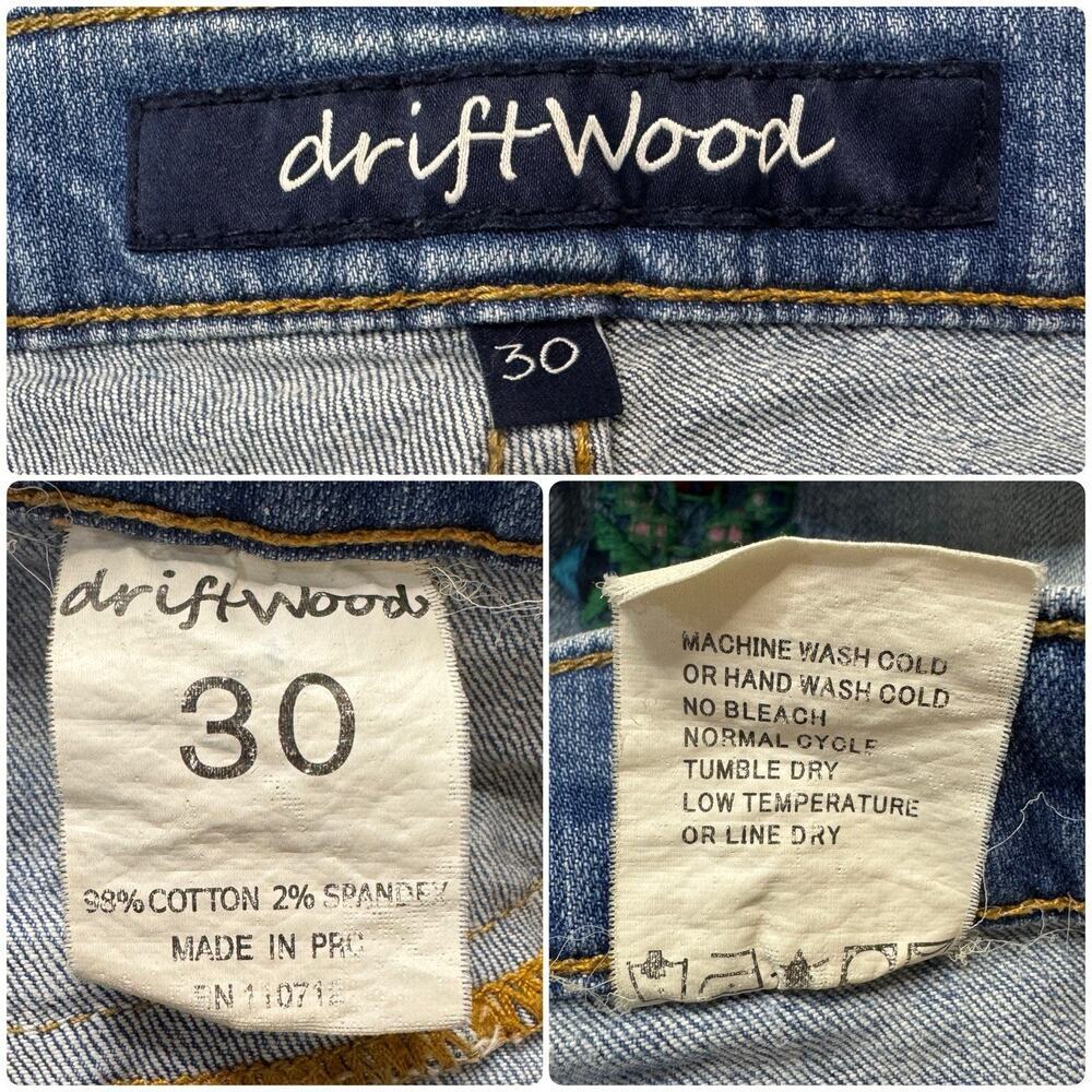 DRIFTWOOD Jackie High Rise Embroidered Aztec Tribal Skinny Ankle Jeans Size 30 - Picture 9 of 9